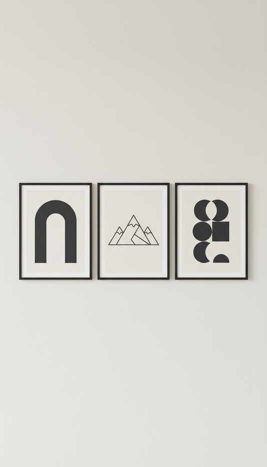 Minimalist Black-And-White Gallery Set Of Three